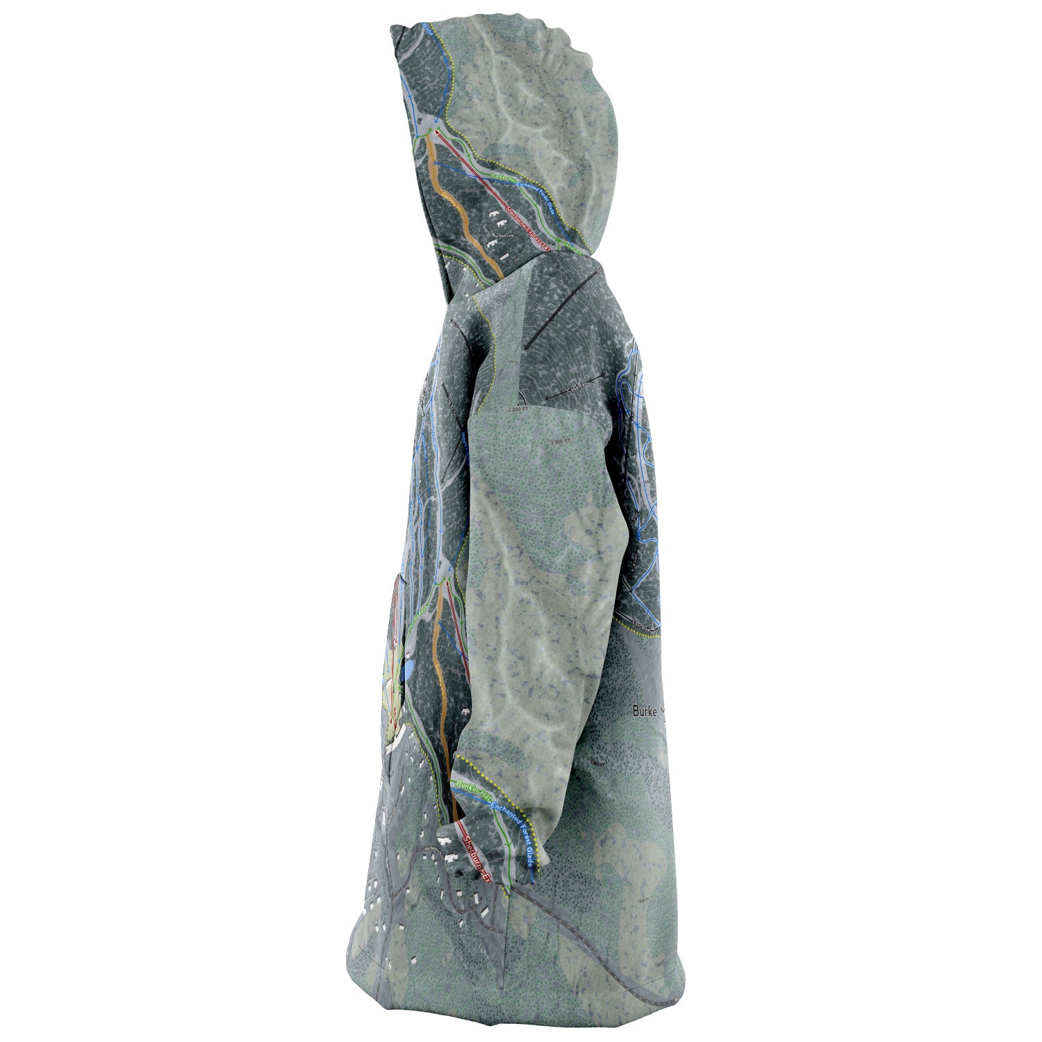 Burke Mountain, Vermont Ski Trail Map - Snug Hoodie