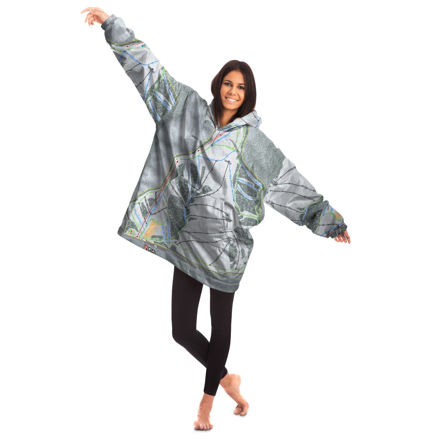 Soldier Mountain, Idaho Ski Trail Map - Snug Hoodie