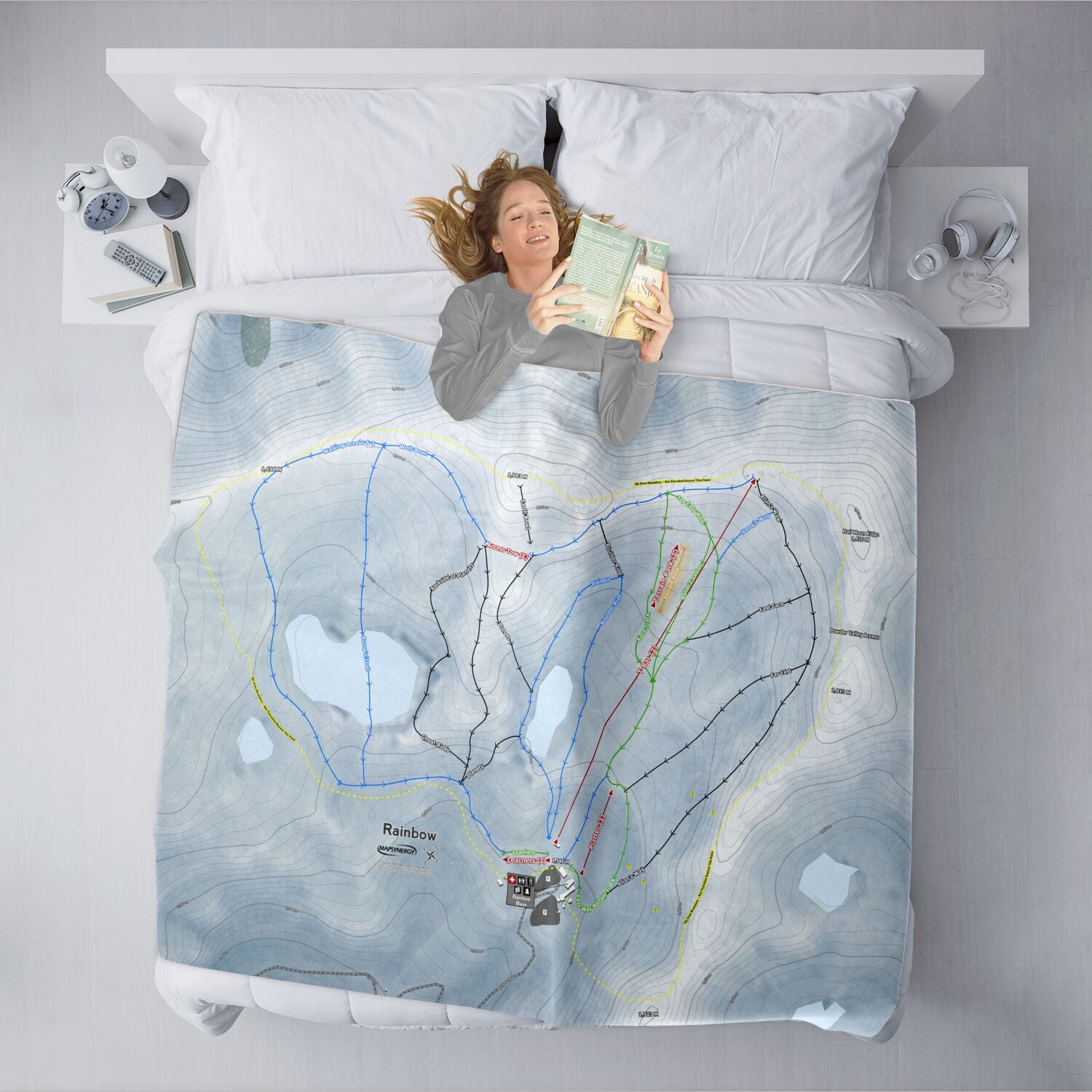 Rainbow, New Zealand Ski Resort Map XL Blanket