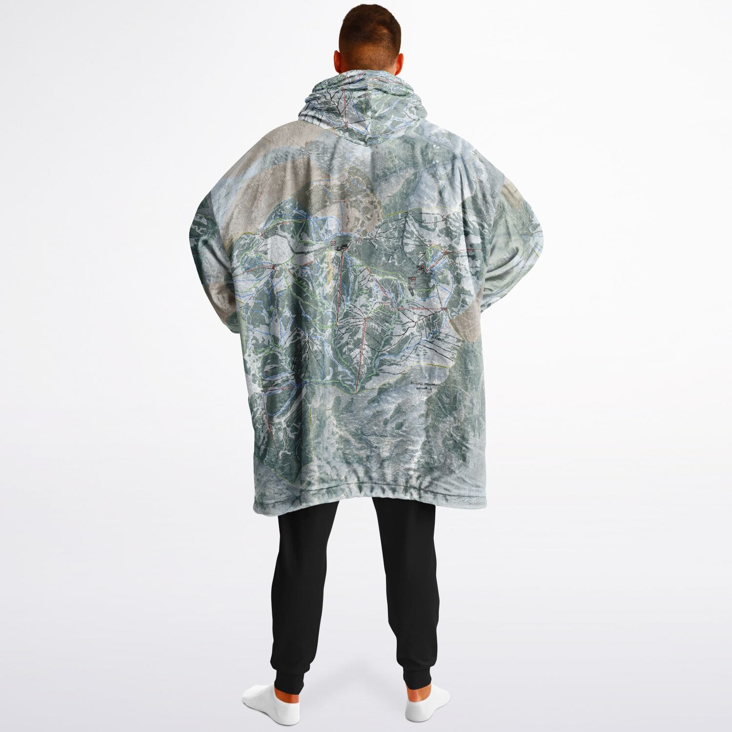 Powder Mountain, Utah Ski Resort Map Reversible Snug Hoodie