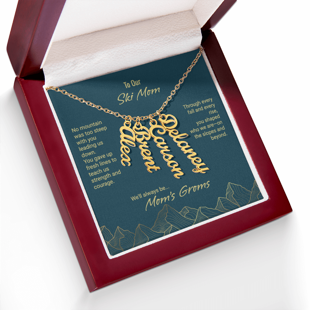 Mom's Groms Multi Vertical Name Necklace - Powderaddicts