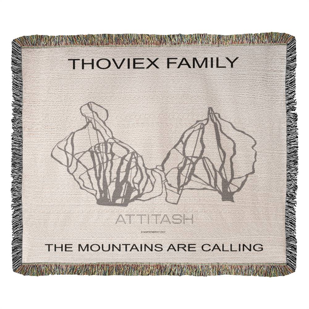 PERSONALIZED ATTITASH, NEW HAMPSHIRE WOVEN BLANKET