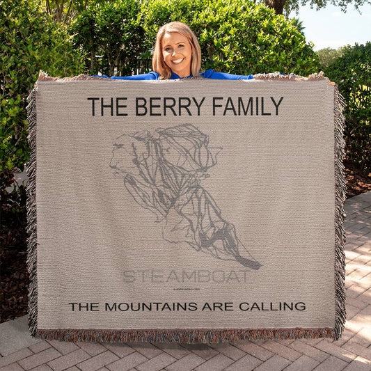 PERSONALIZED STEAMBOAT, COLORADO WOVEN BLANKET