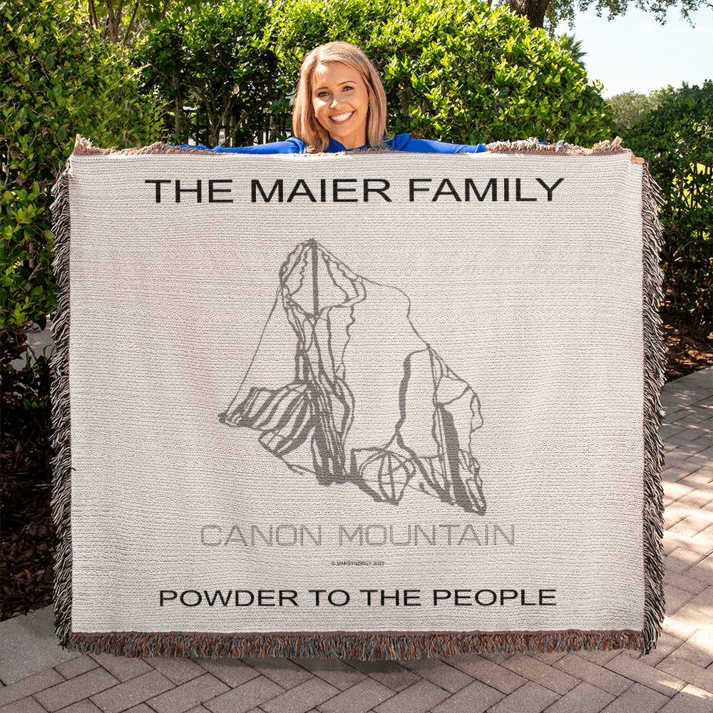 PERSONALIZED CANON MOUNTAIN, NEW HAMPSHIRE WOVEN BLANKET