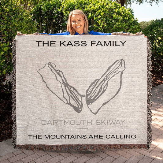 PERSONALIZED DARTMOUTH SKIWAY, NEW HAMPSHIRE WOVEN BLANKET