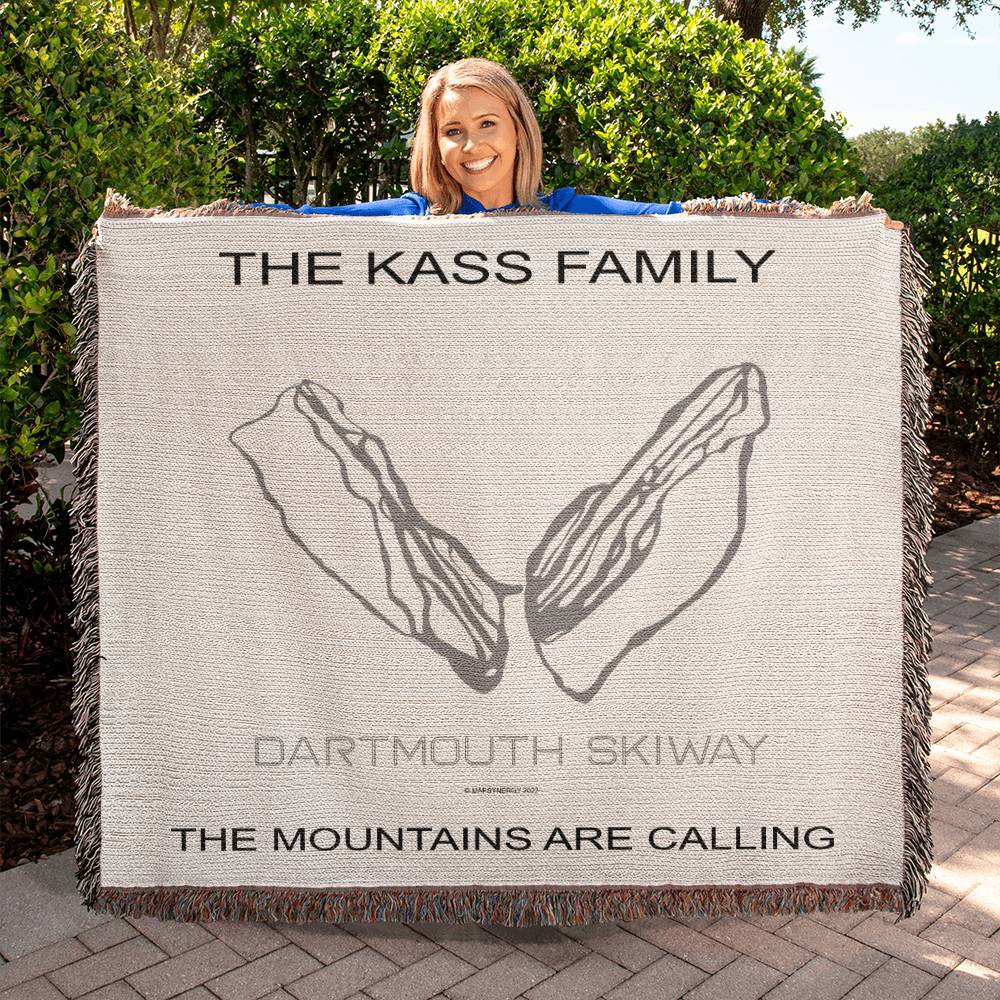 PERSONALIZED DARTMOUTH SKIWAY, NEW HAMPSHIRE WOVEN BLANKET