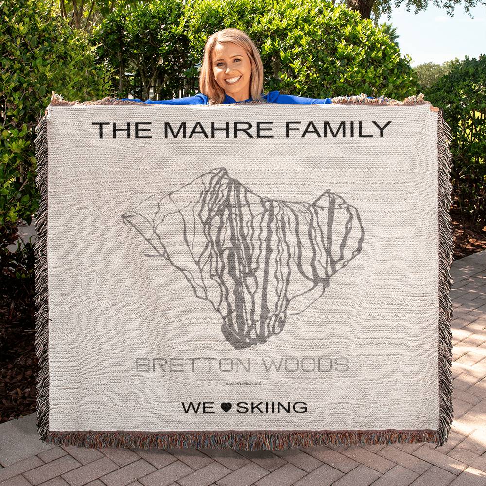 PERSONALIZED BRETTON WOODS, NEW HAMPSHIRE WOVEN BLANKET