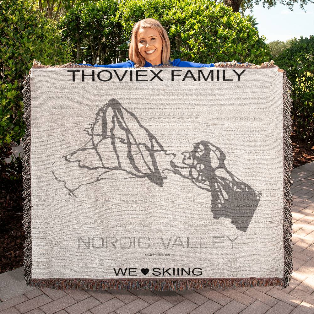 PERSONALIZED NORDIC VALLEY, WYOMING WOVEN BLANKET