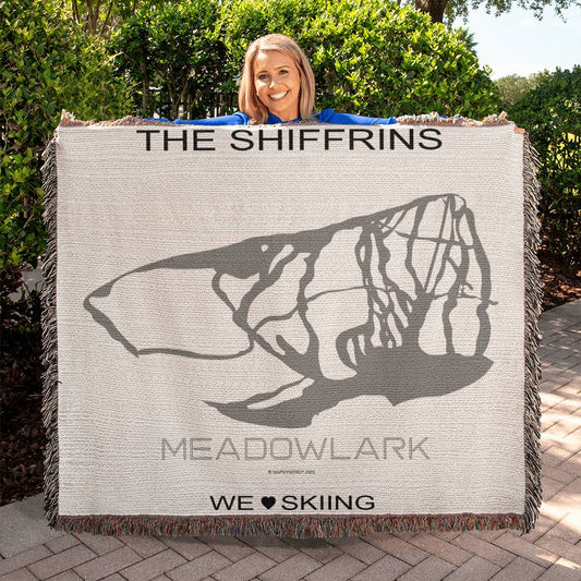 PERSONALIZED MEADOWLARK, WYOMING WOVEN BLANKET