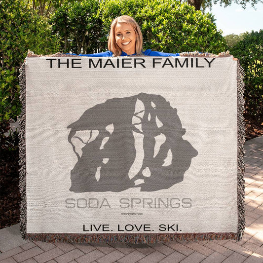 PERSONALIZED Soda Springs, California WOVEN BLANKET - Powderaddicts