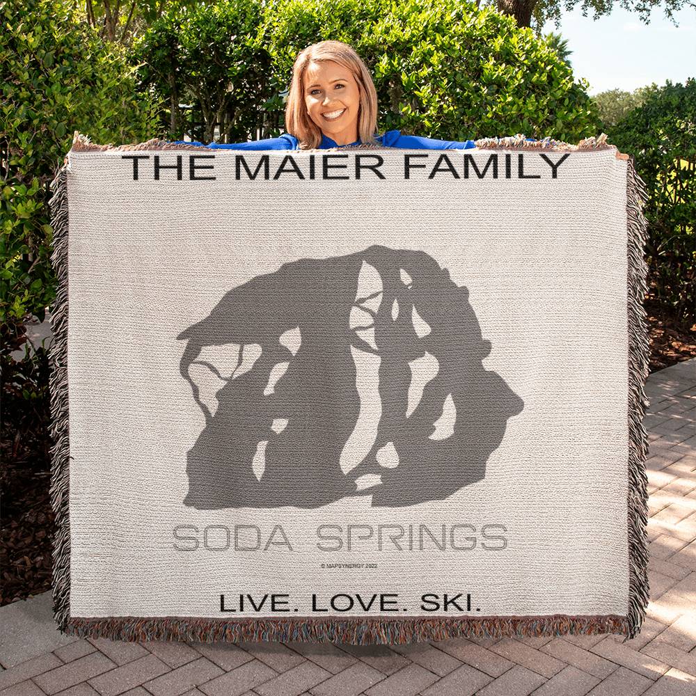 PERSONALIZED Soda Springs, California WOVEN BLANKET