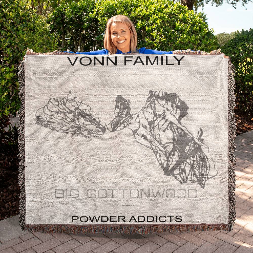 PERSONALIZED BIG COTTONWOOD, UTAH WOVEN BLANKET
