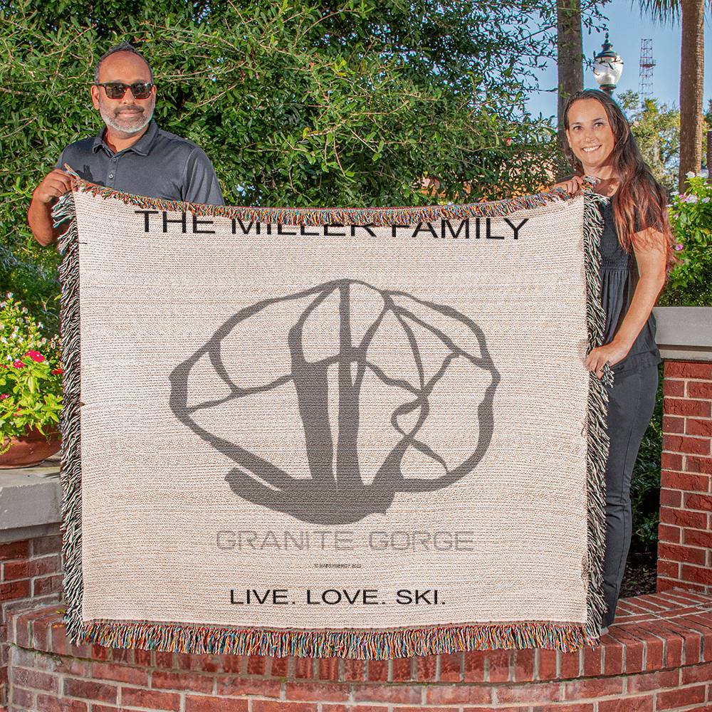 PERSONALIZED GRANITE GORGE, NEW HAMPSHIRE WOVEN BLANKET