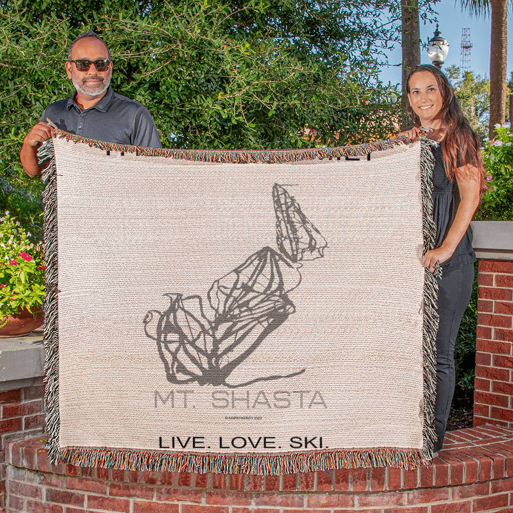 PERSONALIZED Mt. Shasta, California WOVEN BLANKET