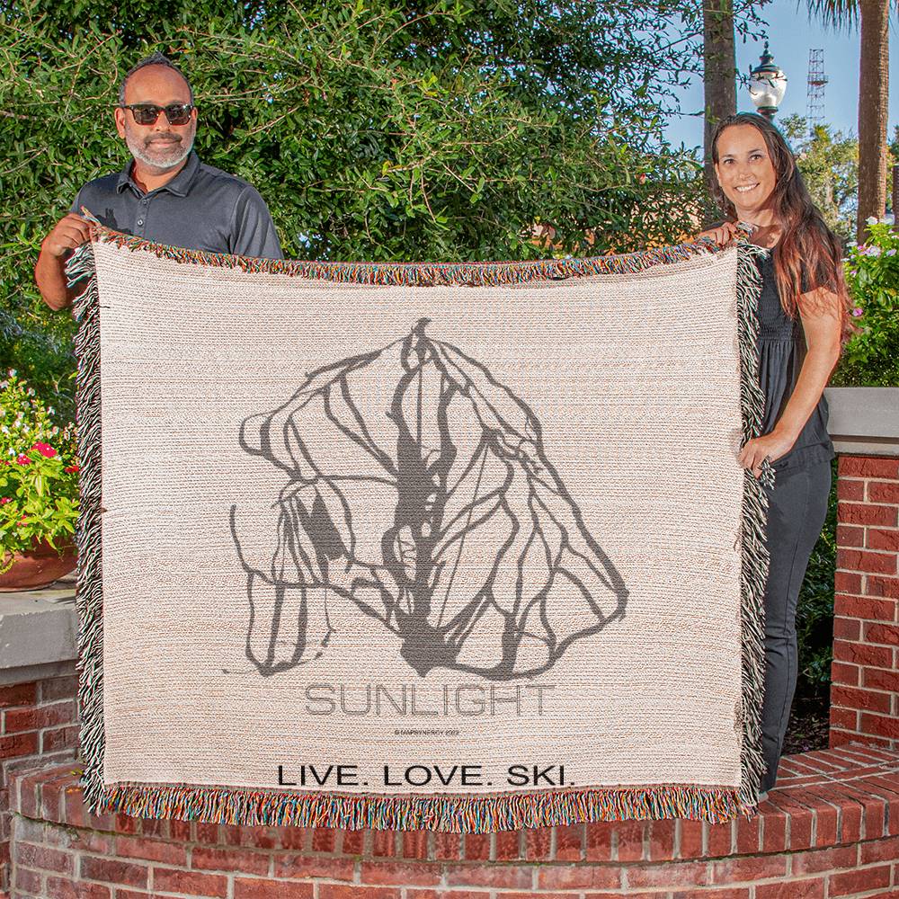 Personalized Sunlight Mountain Resort, Colorado Ski Trail Map woven blanket