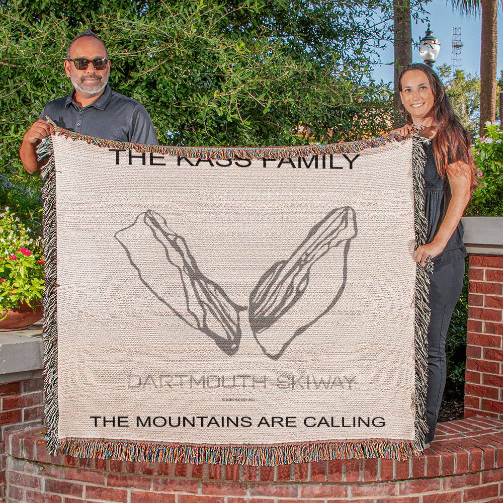 PERSONALIZED DARTMOUTH SKIWAY, NEW HAMPSHIRE WOVEN BLANKET