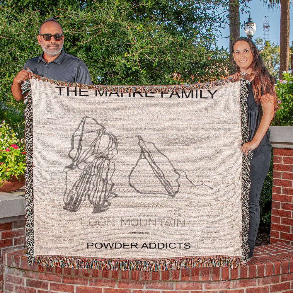 PERSONALIZED LOON MOUNTAIN, NEW HAMPSHIRE WOVEN BLANKET