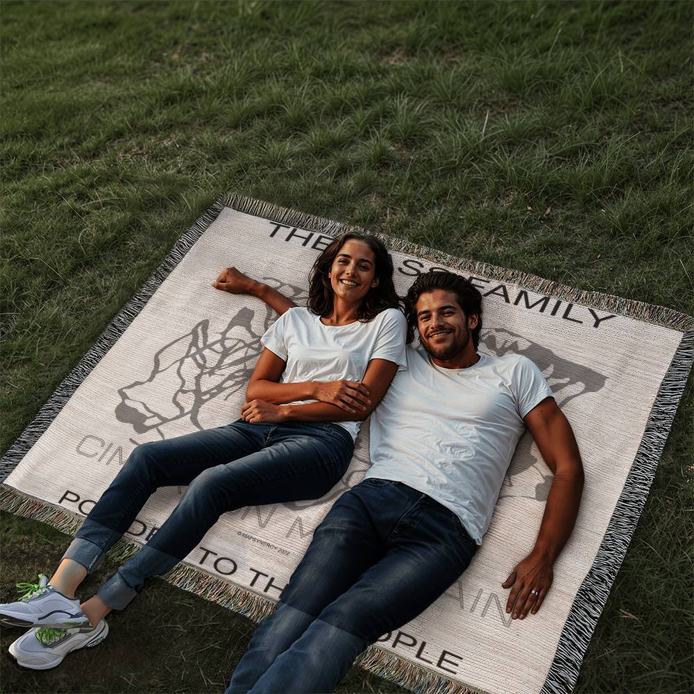 PERSONALIZED CIMARRON MOUNTAIN, COLORADO WOVEN BLANKET