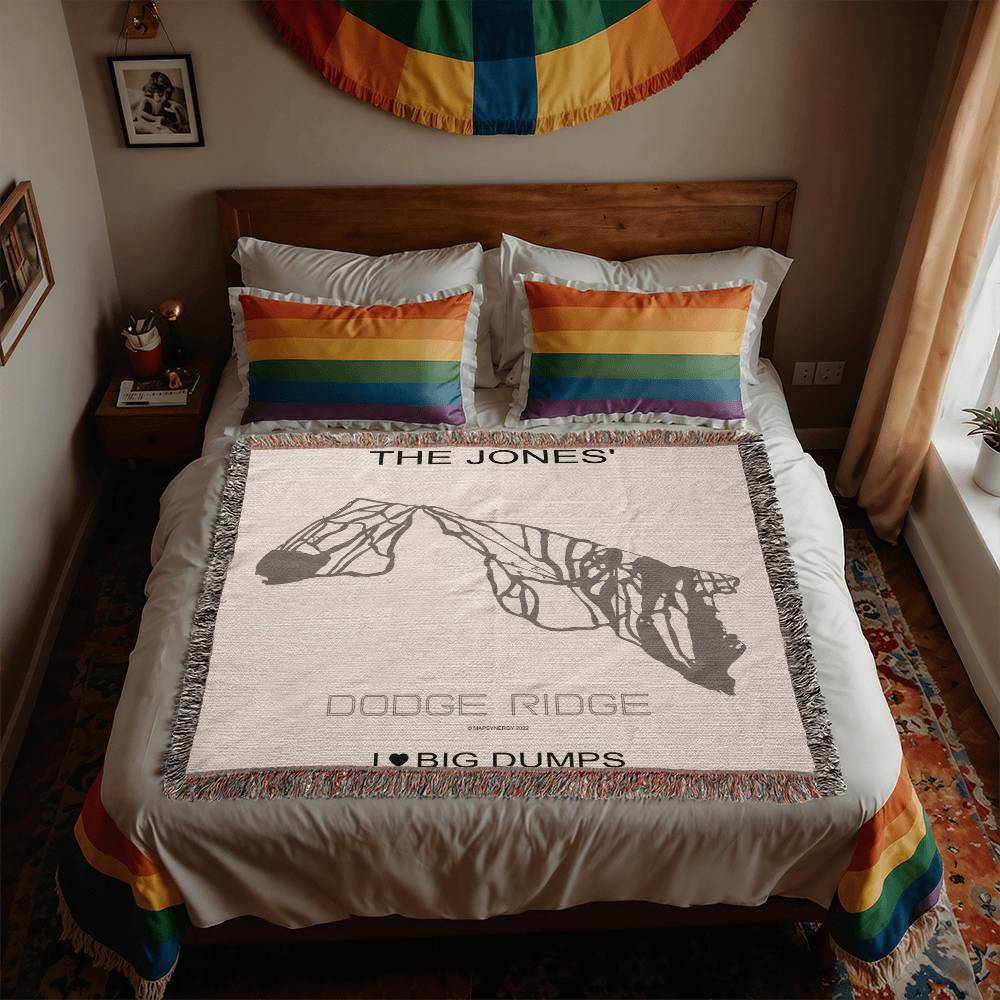 PERSONALIZED Dodge Ridge, California WOVEN BLANKET