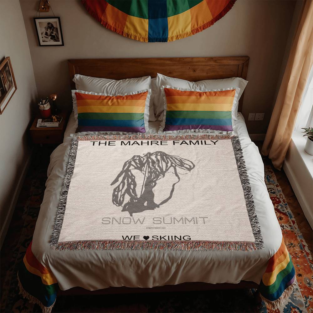 PERSONALIZED Snow Summit, California WOVEN BLANKET
