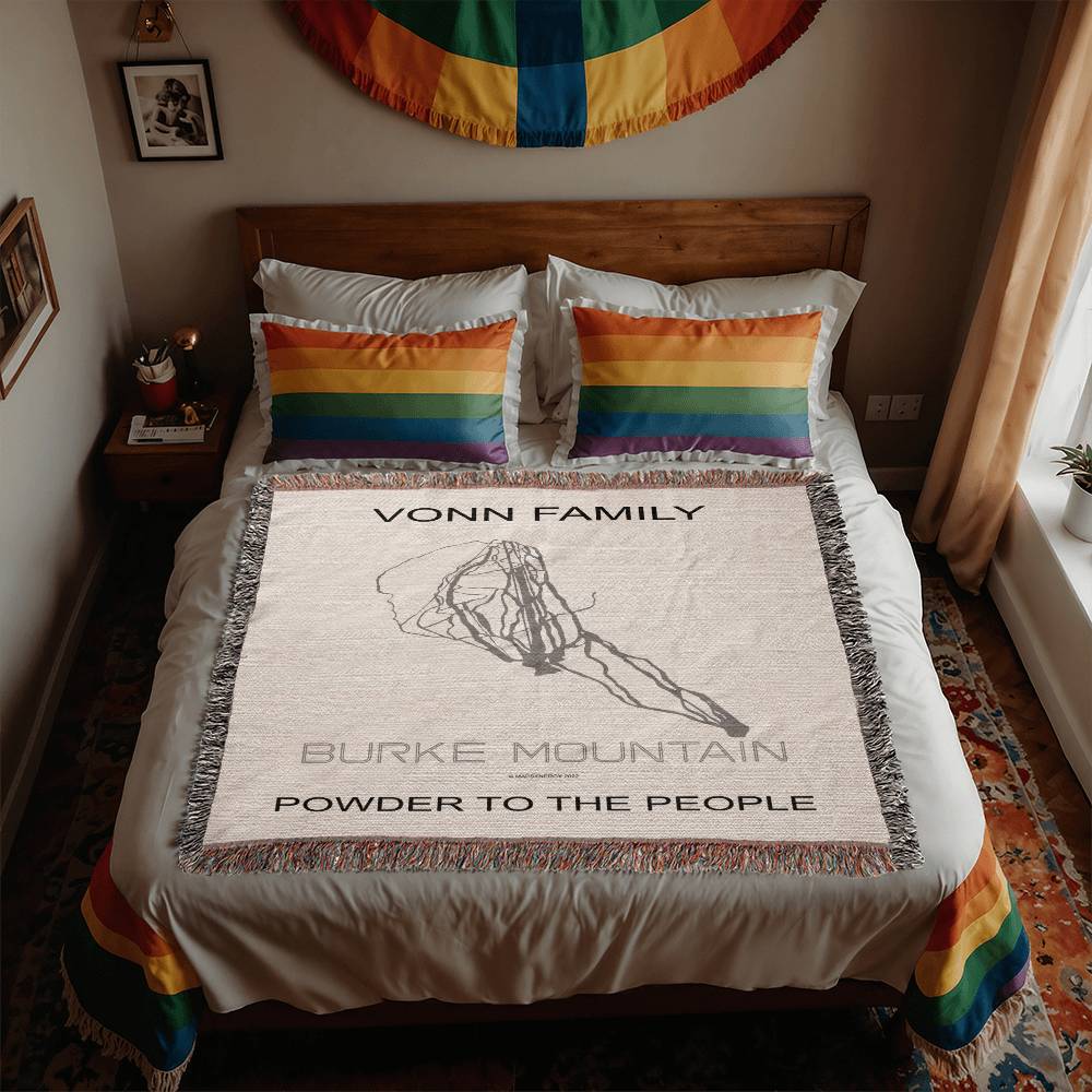 PERSONALIZED Burke Mountain, Vermont WOVEN BLANKET