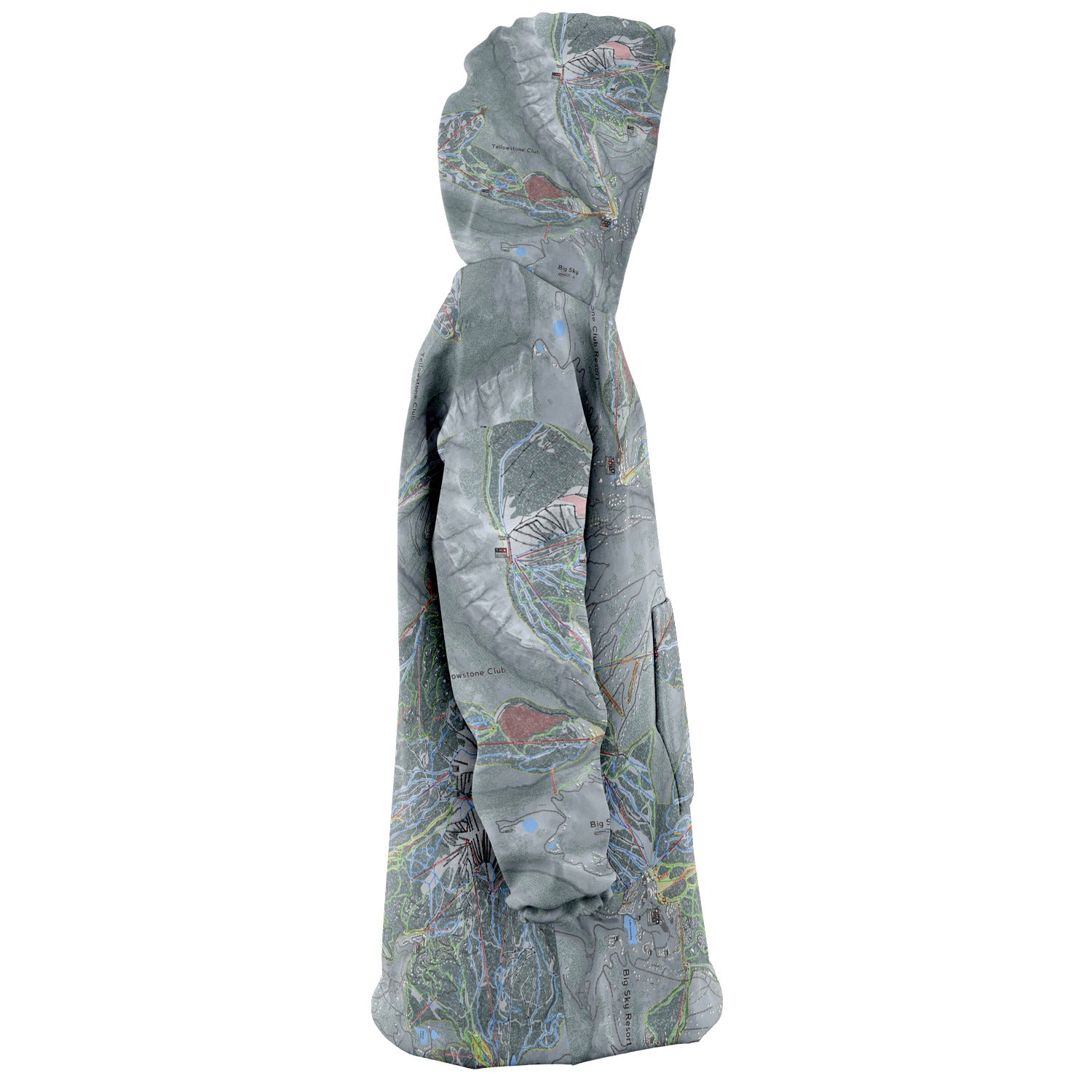 Big Sky Combo, Montana Ski Trail Map Snug Hoodie