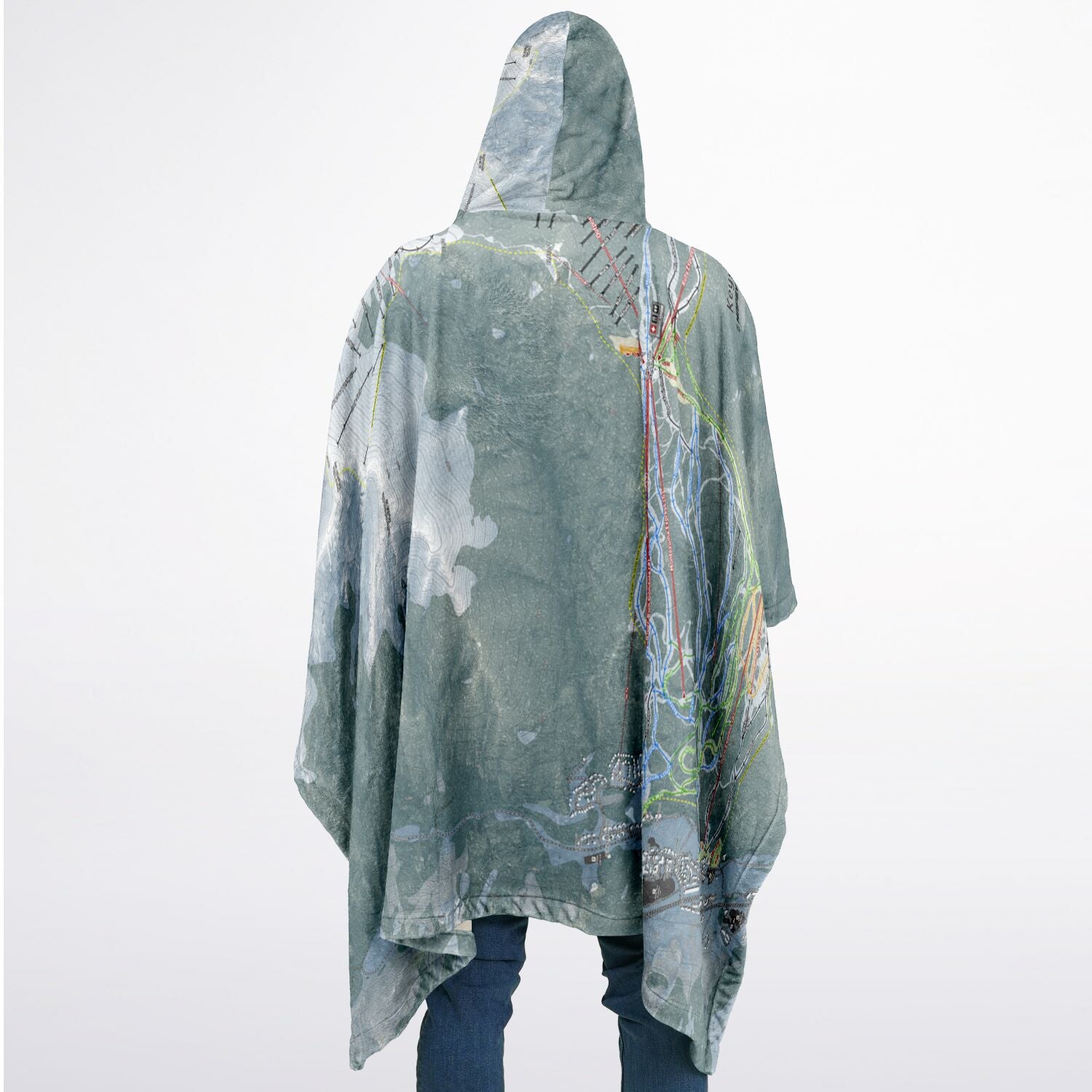 Keystone, Colorado Ski Resort Map Flannel Blanket Poncho