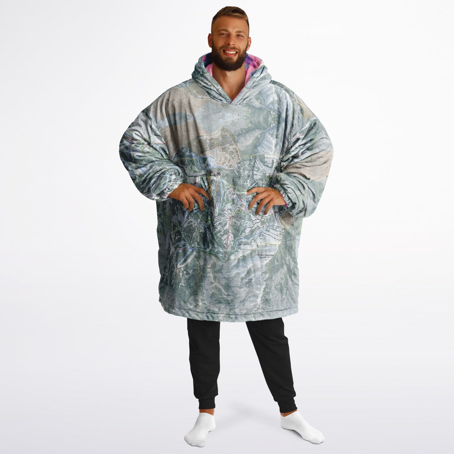 Powder Mountain, Utah Ski Resort Map Reversible Snug Hoodie