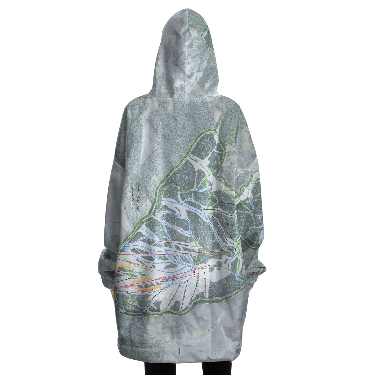 Kelly Canyon, Idaho Ski Trail Map Snug Hoodie