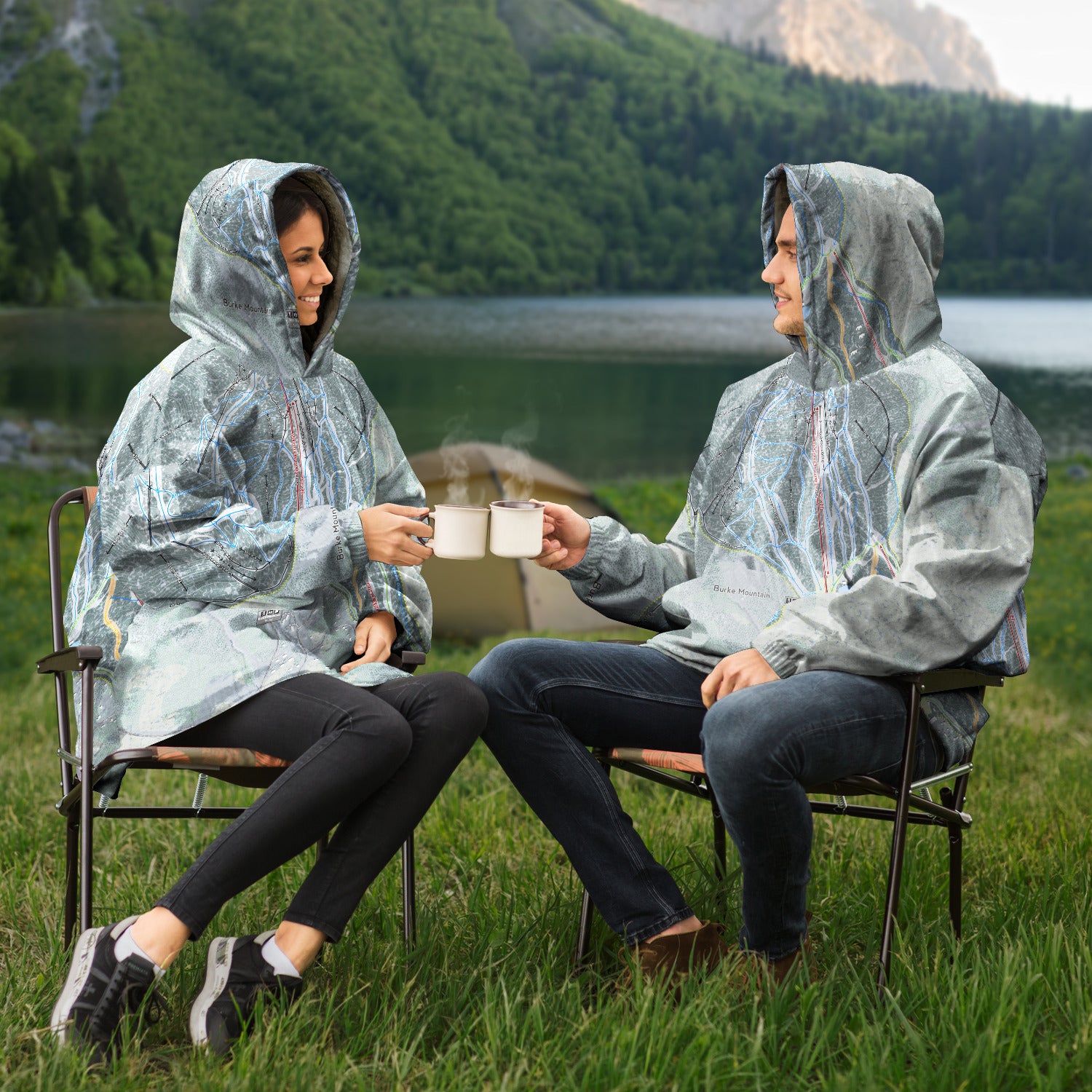 Burke Mountain, Vermont Ski Trail Map - Snug Hoodie