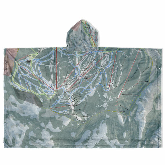 Steamboat, Colorado Ski Resort Map Flannel Blanket Poncho
