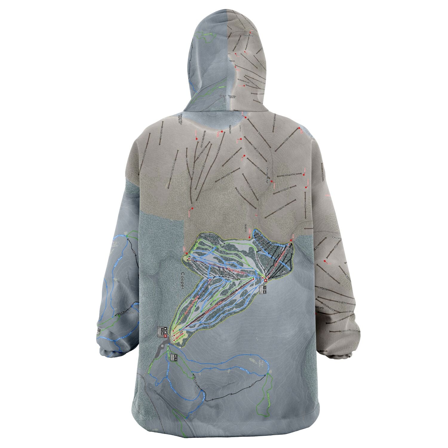 Ski Cooper, Colorado Ski Trail Map - Snug Hoodie