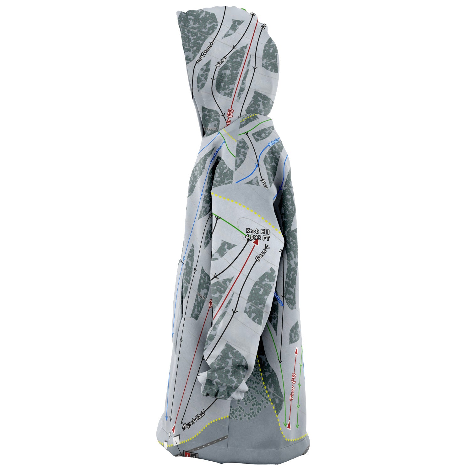 Sitz mark, Washington Ski Trail Map - Snug Hoodie - Powderaddicts