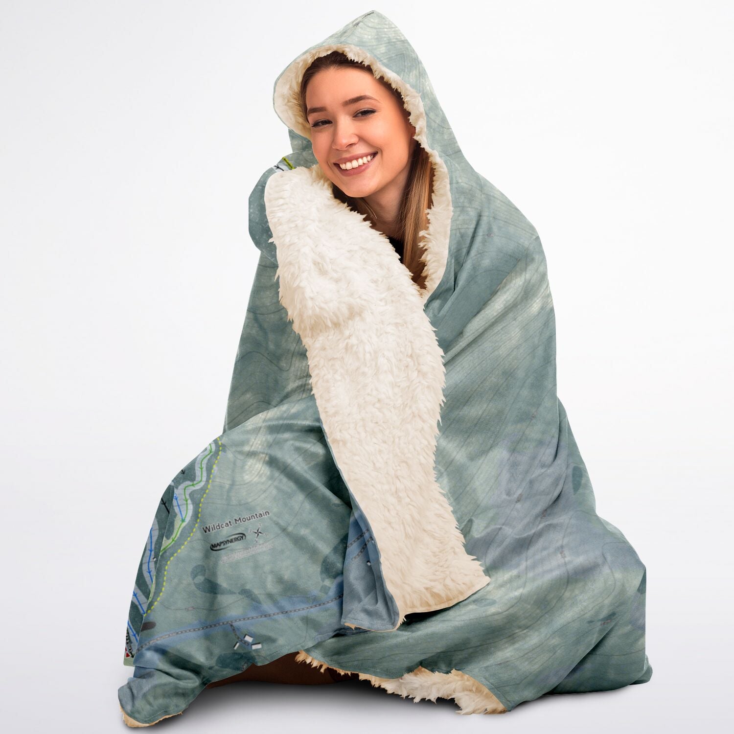 Wildcat Mountain, New Hampshire Ski Trail Map - Adult Hooded Blanket