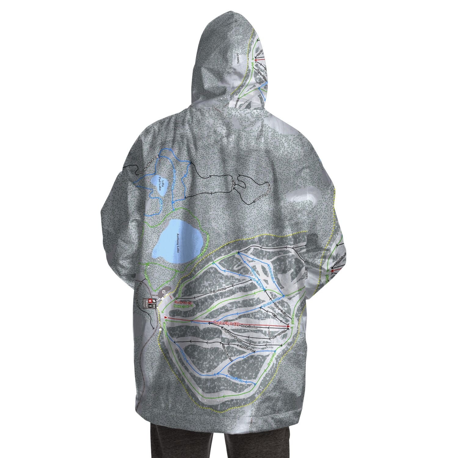Anthony Lakes, Oregon Ski Trail Map - Snug Hoodie