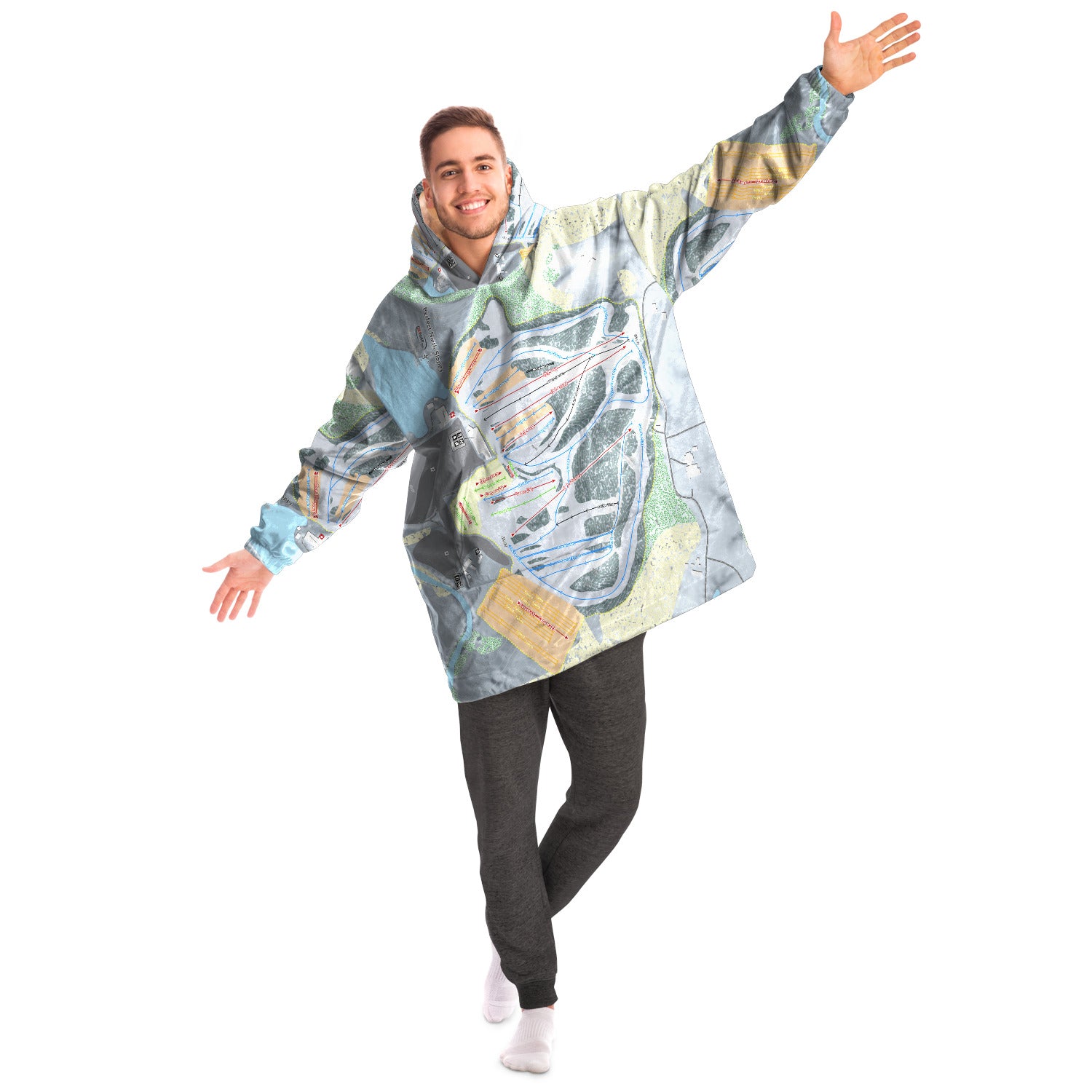 Perfect North Slopes, Indiana Ski Trail Map - Snug Hoodie