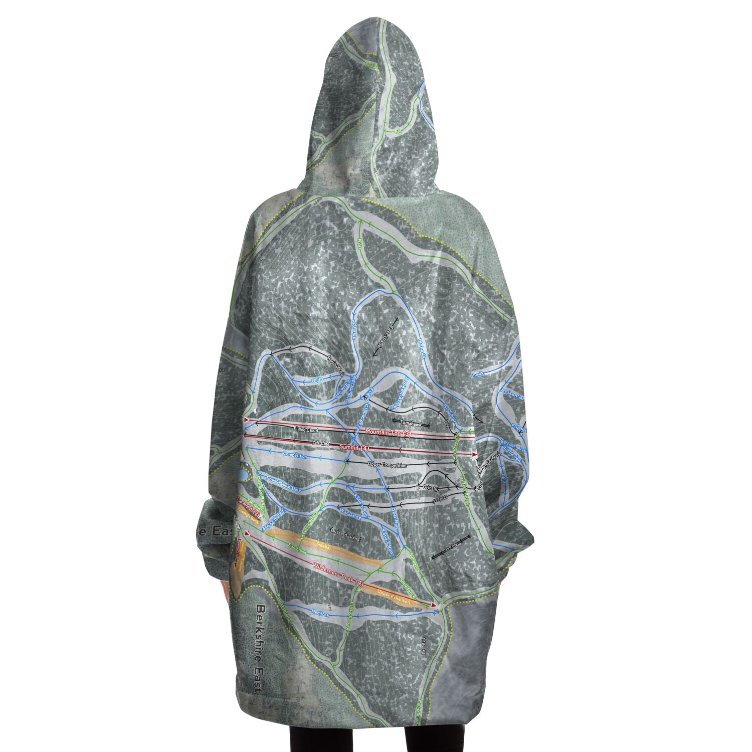 Berkshire East, Massachusetts Ski Trail Map - Snug Hoodie