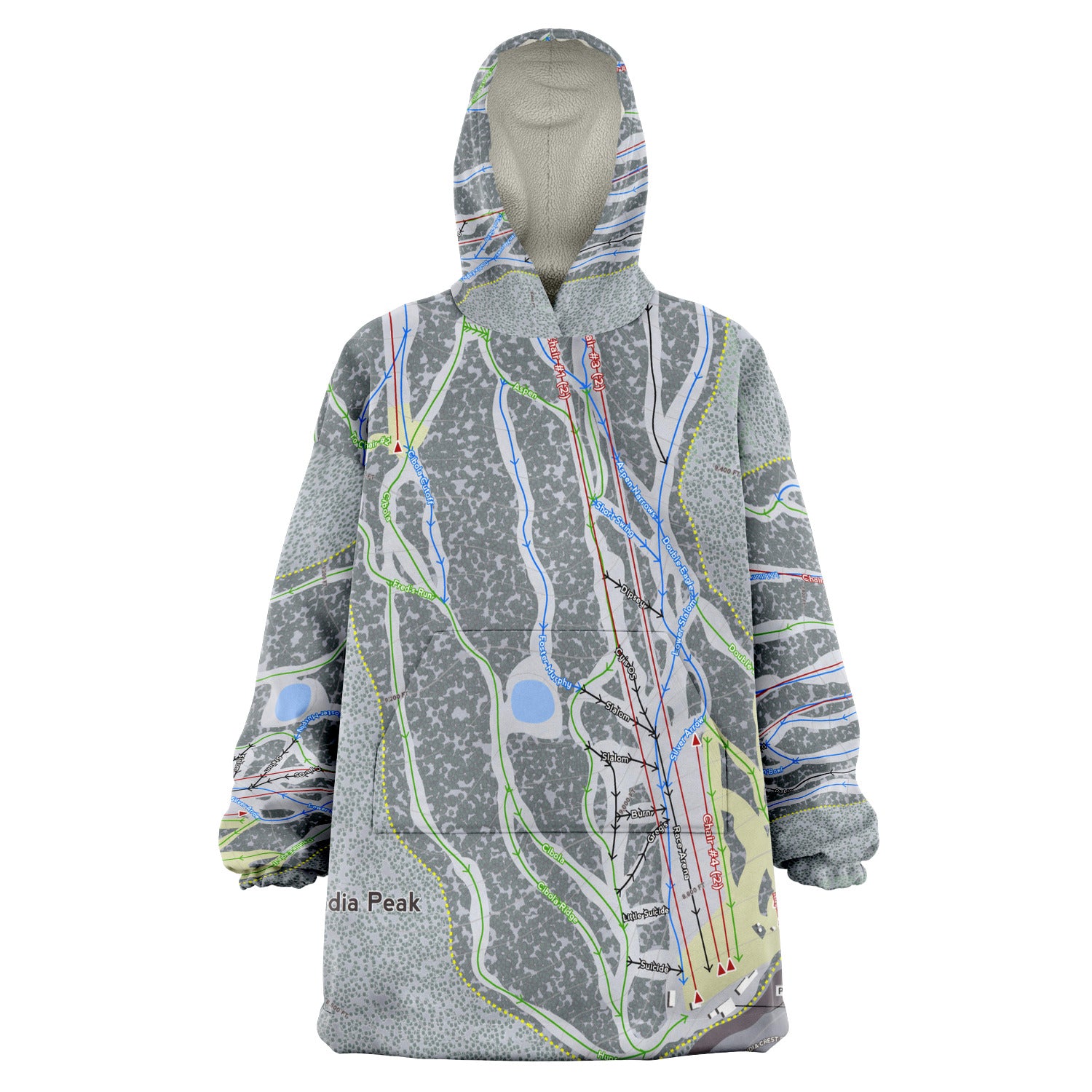 Sandia Peak, New Mexico Ski Trail Map - Snug Hoodie