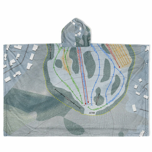 McIntyre, New Hampshire Ski Resort Map Flannel Blanket Poncho