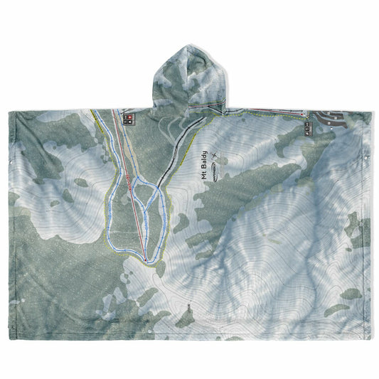 Mt Baldy, California Ski Resort Map Flannel Blanket Poncho