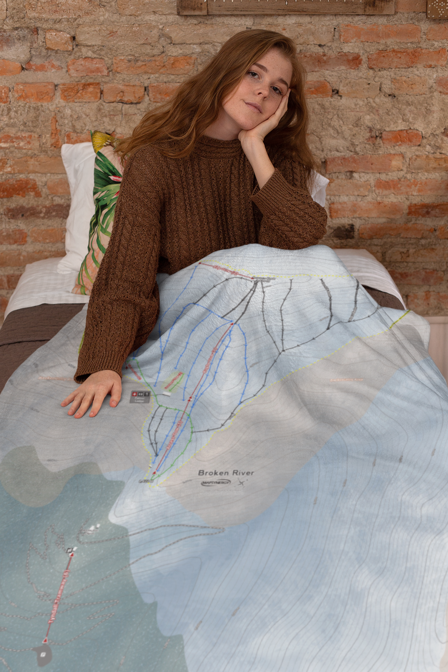 Broken River, New Zealand Ski Resort Map XL Blanket