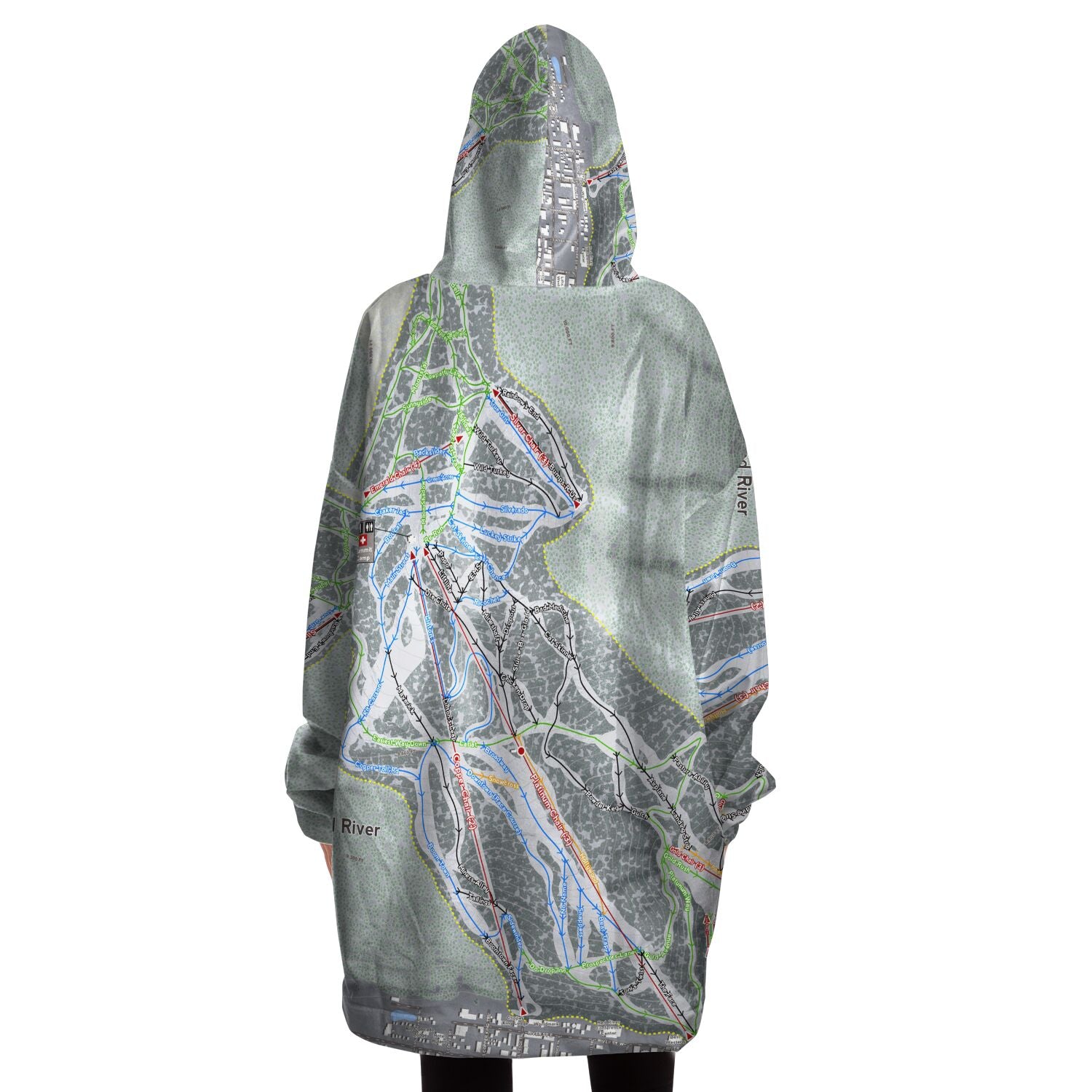 Red River, New Mexico Ski Trail Map - Snug Hoodie