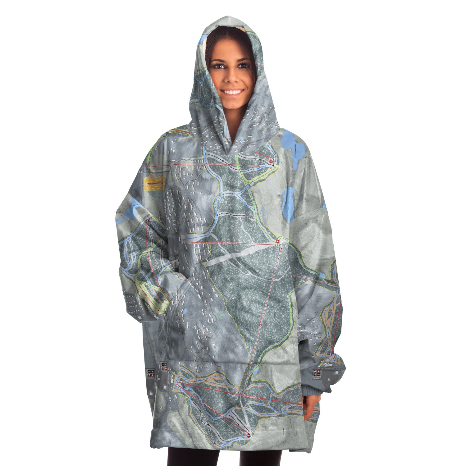 Mountain Creek, New Jersey Ski Trail Map - Snug Hoodie