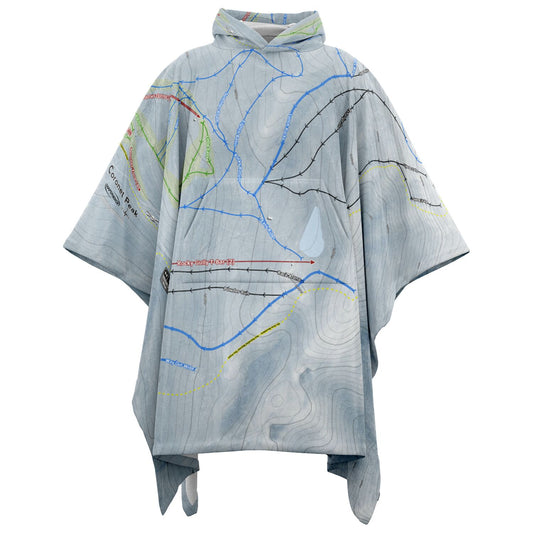 Coronet Peak, New Zealand Ski Resort Map Flannel Blanket Poncho - Powderaddicts