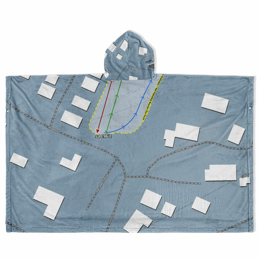 Lees Ski Hill, Colorado Ski Resort Map Flannel Blanket Poncho