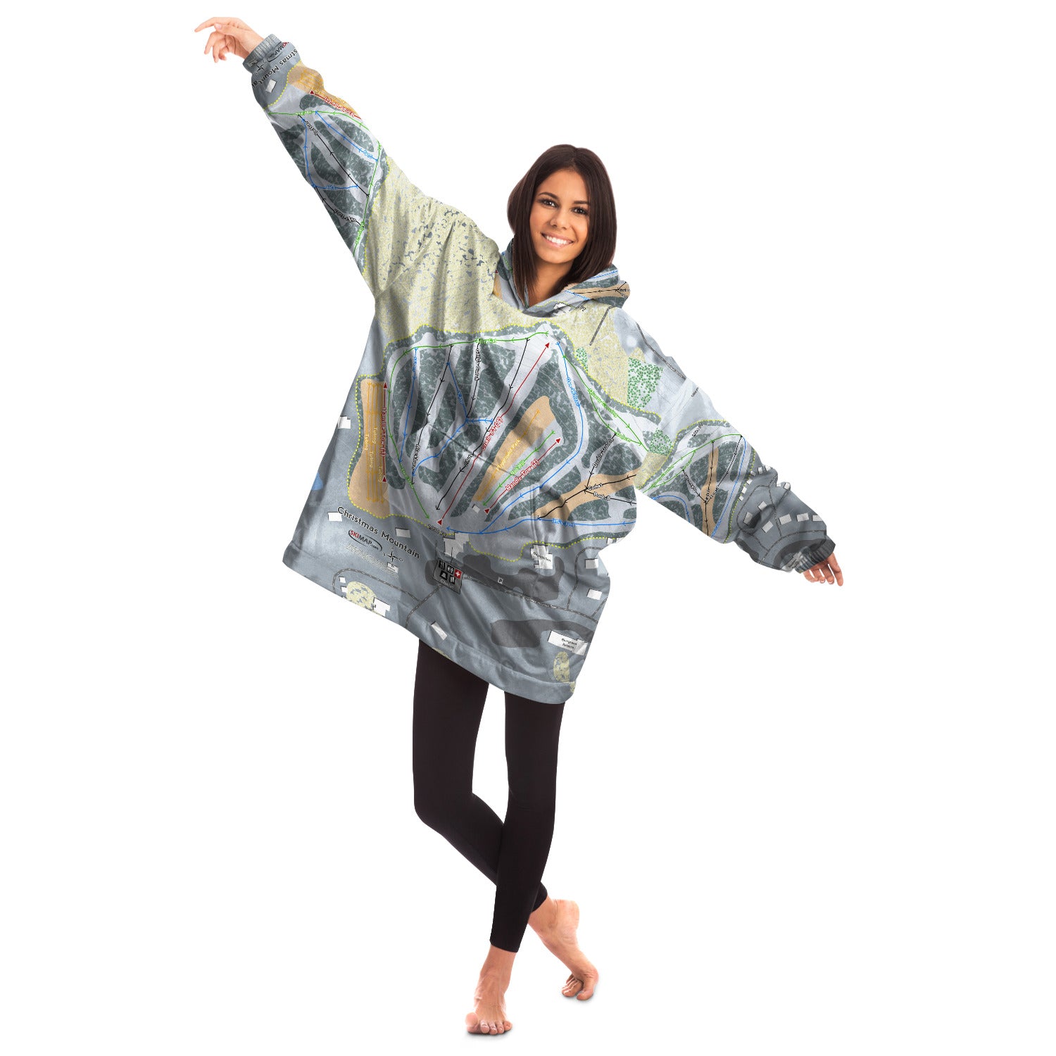 Christmas Mountain, Wisconsin Ski Trail Map - Snug Hoodie