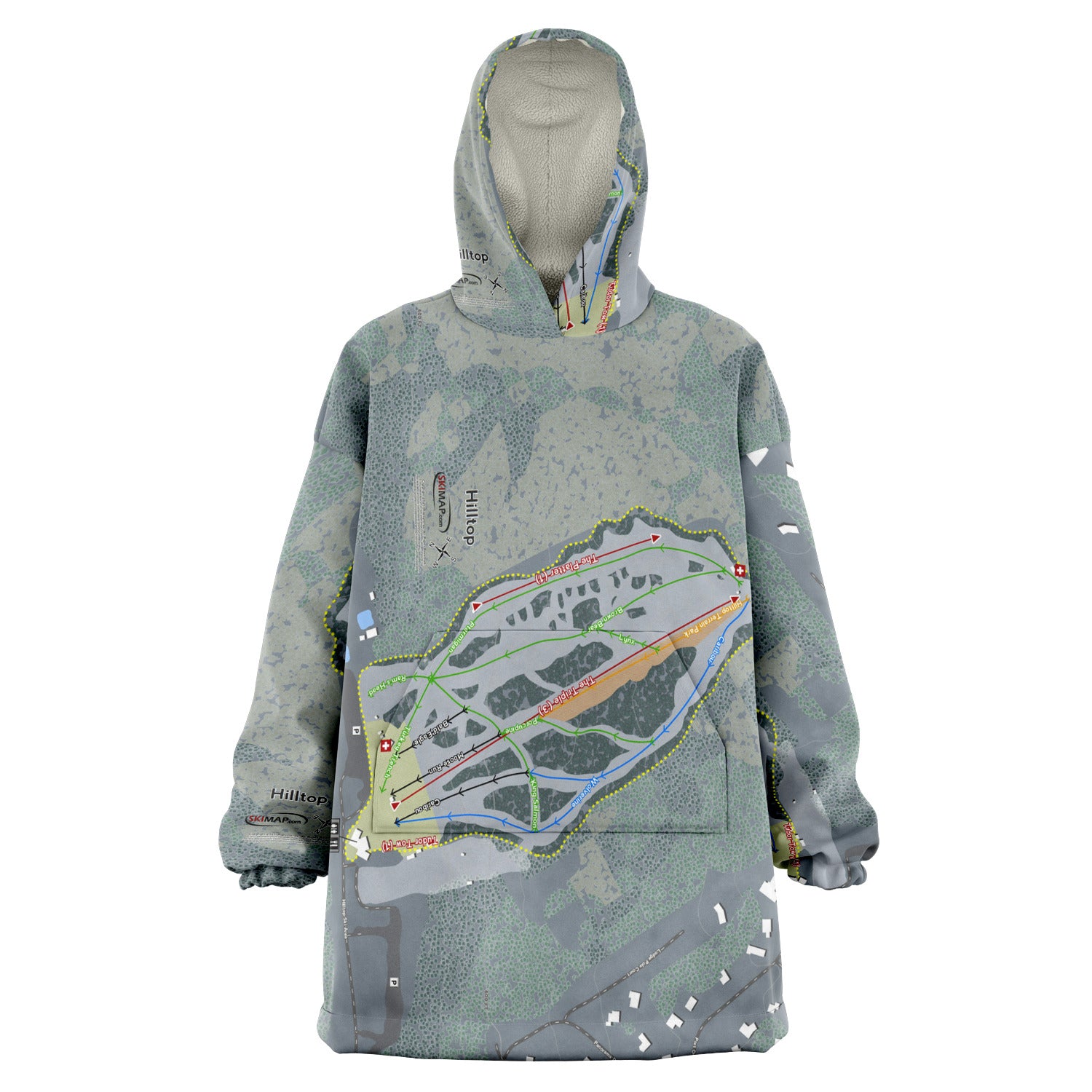 Hilltop, Alaska Ski Trail Map Snug Hoodie