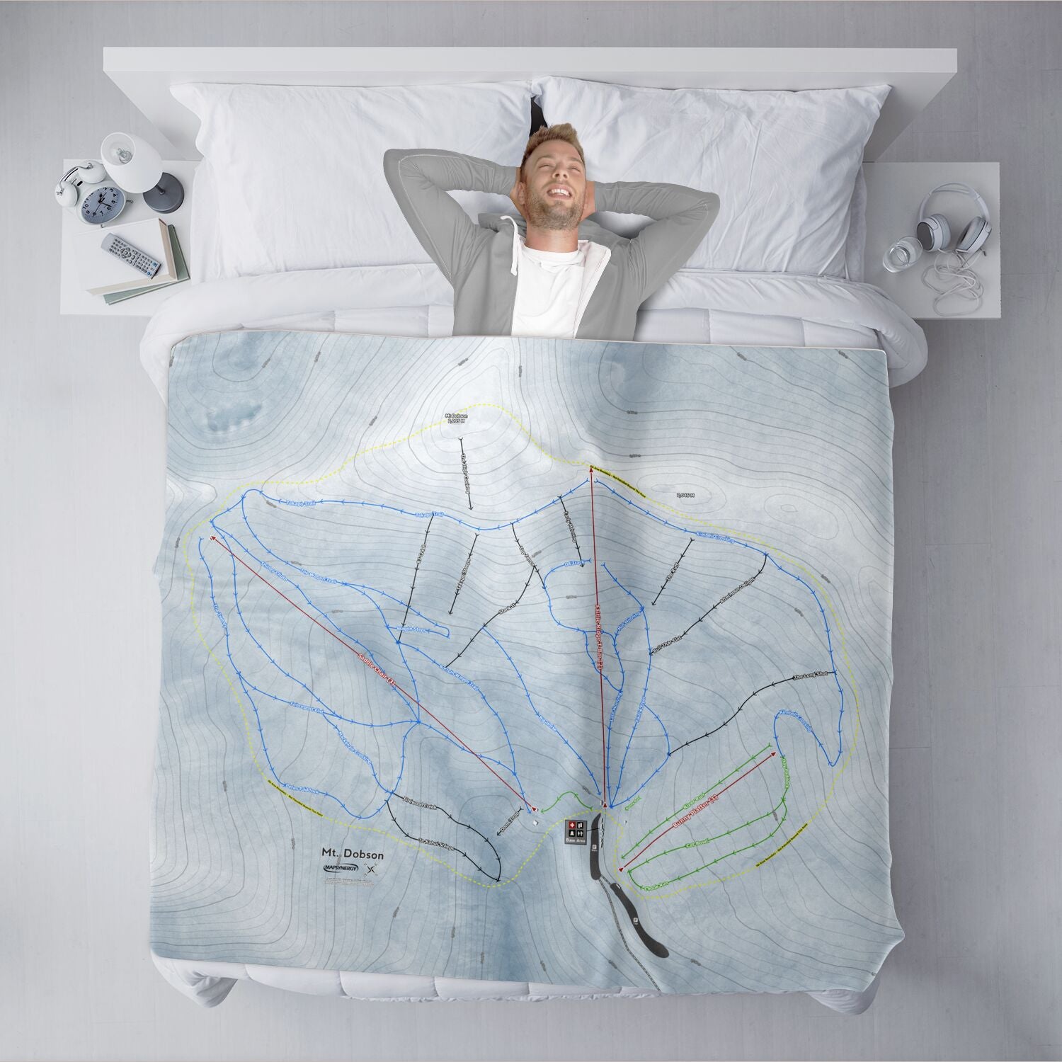 Mt Dobson, New Zealand Ski Resort Map XL Blanket