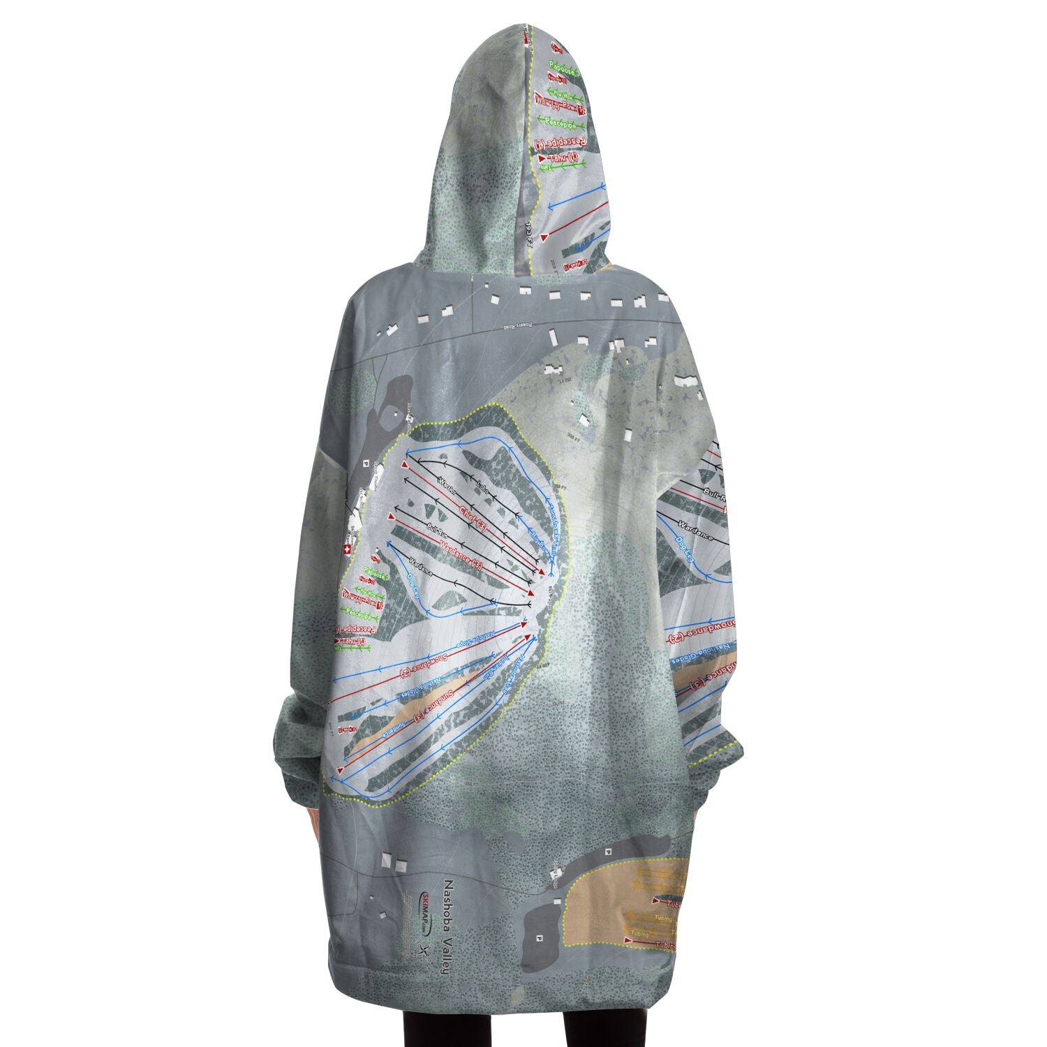 Nashoba Valley, Massachusetts Ski Trail Map Snug Hoodie