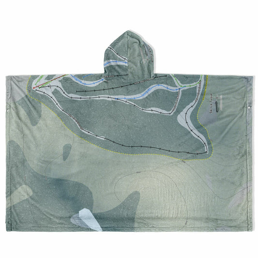 Ski La Tuque, Quebec Ski Resort Map Flannel Blanket Poncho